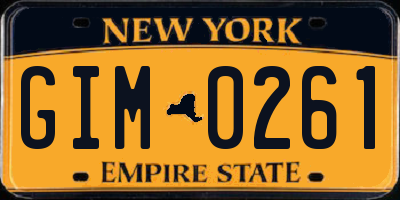 NY license plate GIM0261