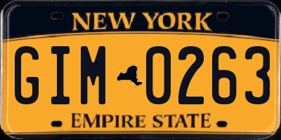 NY license plate GIM0263