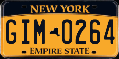NY license plate GIM0264