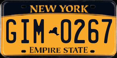 NY license plate GIM0267