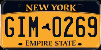 NY license plate GIM0269