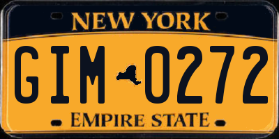 NY license plate GIM0272