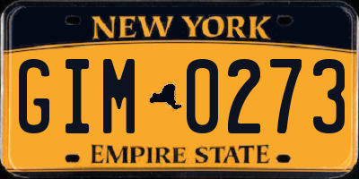 NY license plate GIM0273