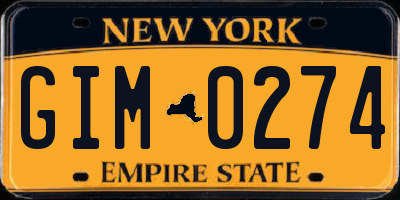 NY license plate GIM0274