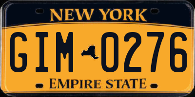 NY license plate GIM0276