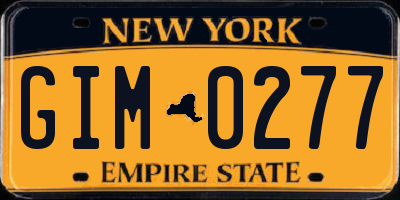 NY license plate GIM0277