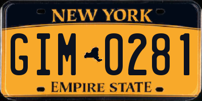 NY license plate GIM0281