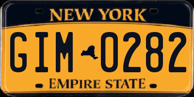 NY license plate GIM0282