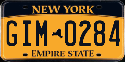 NY license plate GIM0284
