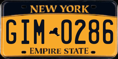 NY license plate GIM0286