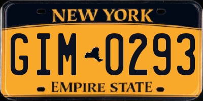 NY license plate GIM0293