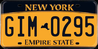 NY license plate GIM0295