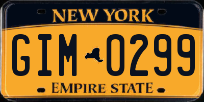 NY license plate GIM0299
