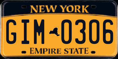 NY license plate GIM0306