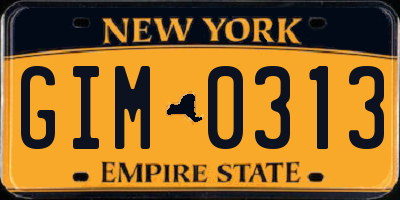 NY license plate GIM0313