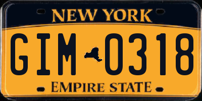 NY license plate GIM0318
