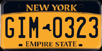 NY license plate GIM0323