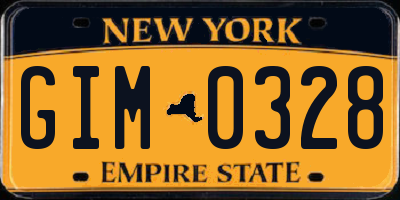 NY license plate GIM0328