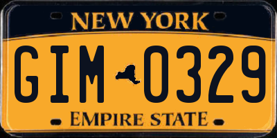 NY license plate GIM0329
