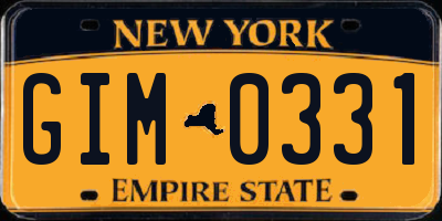 NY license plate GIM0331