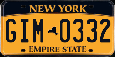 NY license plate GIM0332