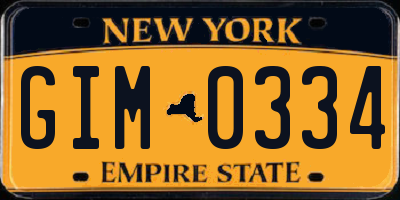 NY license plate GIM0334