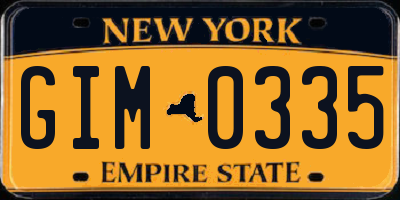 NY license plate GIM0335