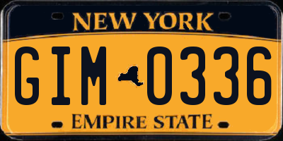 NY license plate GIM0336