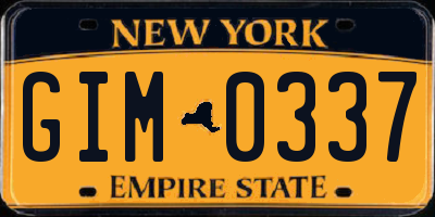 NY license plate GIM0337