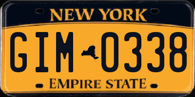 NY license plate GIM0338