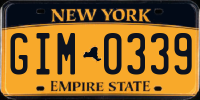 NY license plate GIM0339
