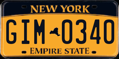 NY license plate GIM0340