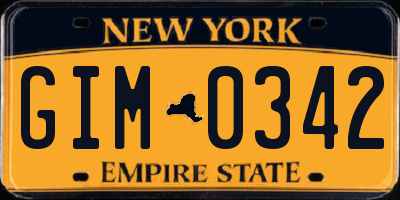 NY license plate GIM0342