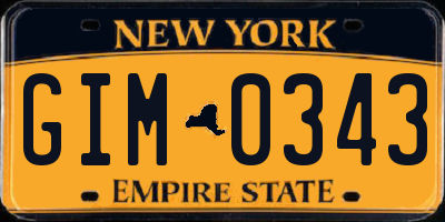 NY license plate GIM0343