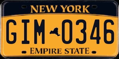 NY license plate GIM0346