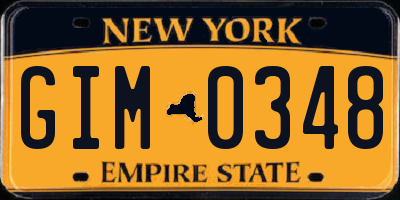 NY license plate GIM0348