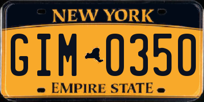 NY license plate GIM0350