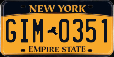 NY license plate GIM0351