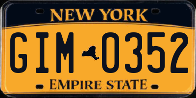 NY license plate GIM0352