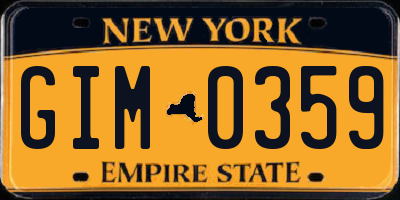 NY license plate GIM0359
