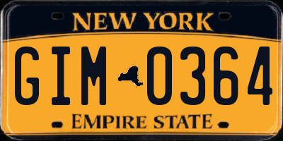 NY license plate GIM0364