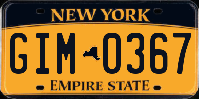 NY license plate GIM0367
