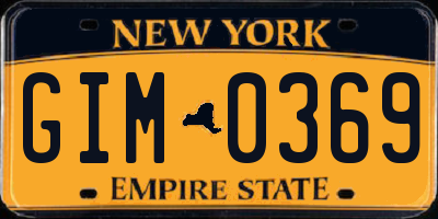 NY license plate GIM0369