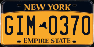 NY license plate GIM0370