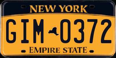 NY license plate GIM0372