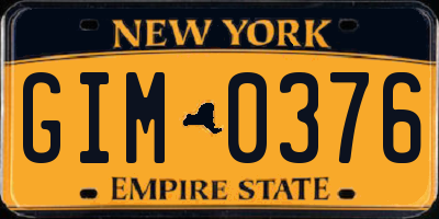 NY license plate GIM0376