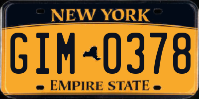 NY license plate GIM0378