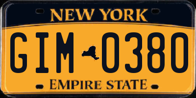 NY license plate GIM0380
