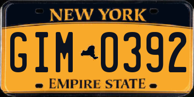 NY license plate GIM0392