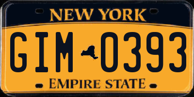 NY license plate GIM0393